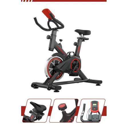Bicicleta Ergométrica Spinning Redfin Residencial Vertical Roda Inércia 6kg Resistência Ajustável Display Lcd Treino... Preto/vermelho