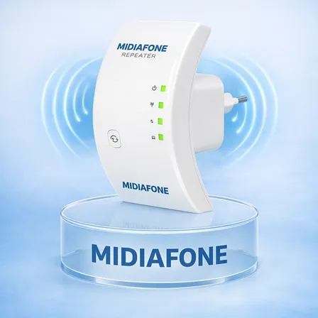 Repetidor Sinal Wifi 1800mbps Amplificador Sem Fio Turbo Porta Ethernet Cobertura Estendida Casa Escritorio Configuracao Facil Compativel Roteador Wireless Cor Branco Gigabit Alta Midiafone