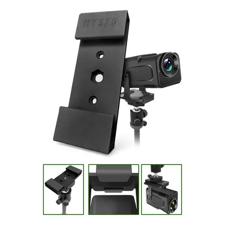 Suporte para Projetor HY320 Mini de Teto e Parede Ajustável Preto Leve e Resistente com Kit de Instalação Ideal para Casa Escritório Sala de Aula Eventos Davely