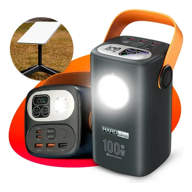 Power Bank 60.000mah Hardline 100w Para - Starlink Mini Ultra Rápido Carregador Portátil E Notebooks Celulares... Preto/branco