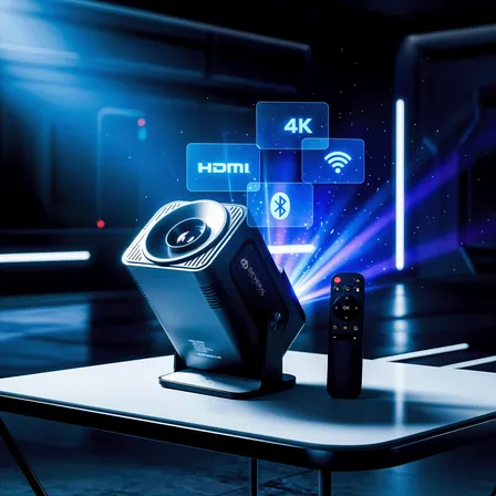 Projetor Hy320 Several Smart Tv Android Wifi6 390 Ansi Lumens Full Hd 4k Mini Projetor Portátil Preto Com Controle Remoto Cinema Em Casa Several Importados Preto 127/220v