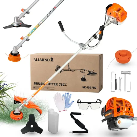 Roçadeira Aparador Cortador De Grama Mato Lateral A Gasolina Multifuncional Com Cilindradas 3.5 Hp Profissional 2 Tempos Completa Com Acessorios Allmind