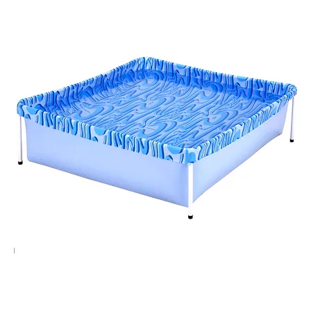 Piscina Infantil Quadrada Estrutural Pvc 400 Litros - Mor Azul Ondas