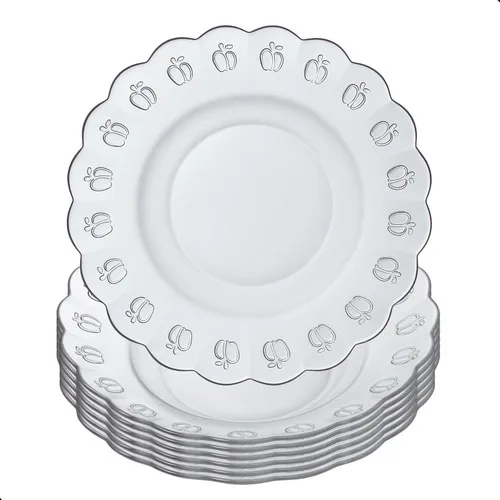 Jogo De Pratos Fundos 12 Peças Em Vidro Para Almoço/janta