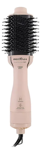 Escova Secadora Britânia Bec07r  Cabo Giratório 1300w Bivolt Rosa 127/220v