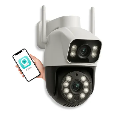 Câmera De Segurança A28b 5g Ampla Visão Dupla 3+3 Mp Icsee A28 Inteligente