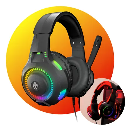 Fone De Ouvido Headset Gamer Rgb Led Pc Computador Vídeogame