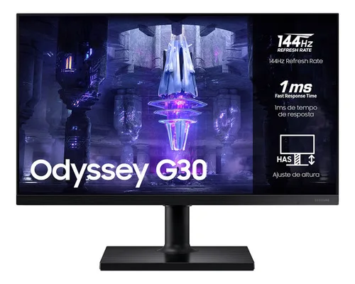 Monitor Gamer Samsung Odyssey G30 S24bg30 24  Preto Bivolt Preto 127/220v