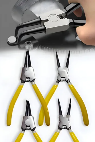 Extrator De Anéis Interno E Externo Alicate De Trava 4 Peças