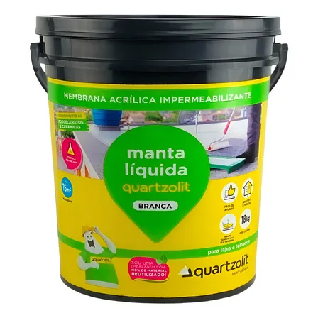 Impermeabilizante Manta Líquida Quartzolit Branco 1 8 K G. Branco Fosco