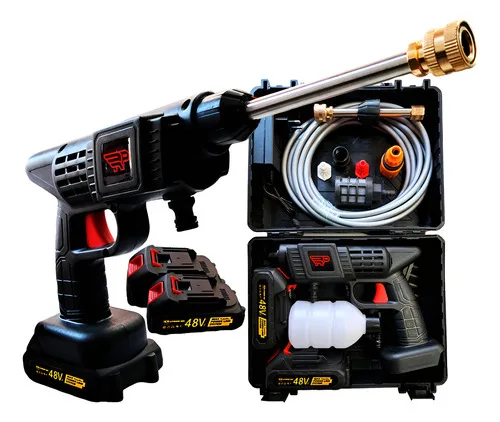 Pistola Lavadora De Alta Pressão C/ 2 Baterias Recarregavel Preto 127/220v 50hz