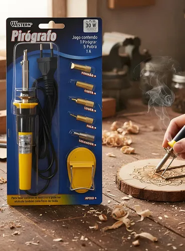 Pirografo Gravador E Soldador Grava Madeira Couro 127 / 220v 127 Volts