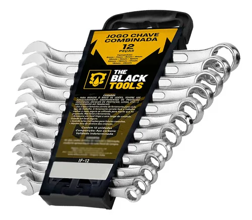 Kit Jogo De Chave Combinada 6 A 22 Mm 12 Peças Prateado
