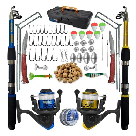 Vara De Pesca Completa 2 Vara 2 Molinete E Itens Conforme Disponibilidade De Estoque