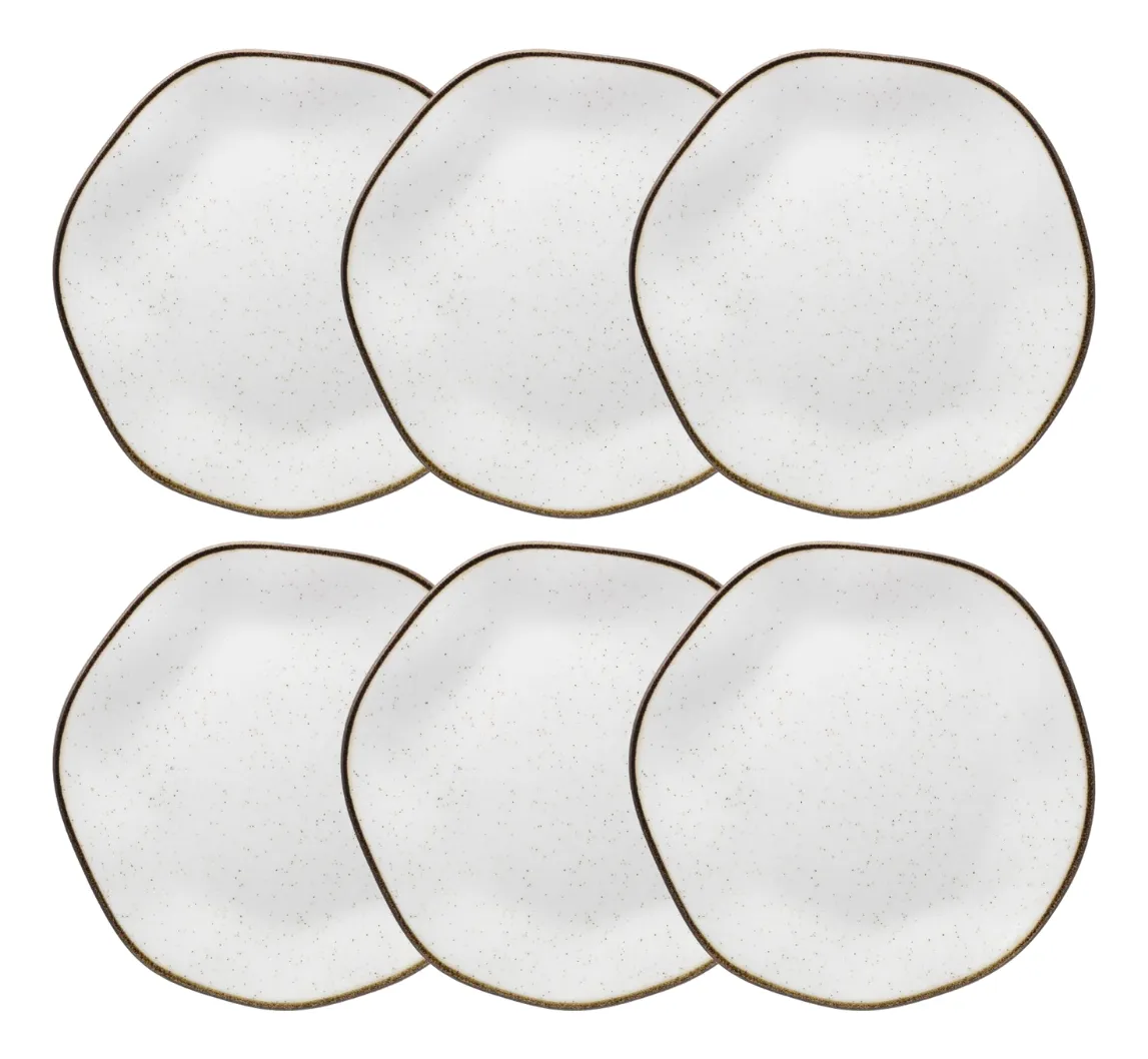Conjunto De 6 Pratos Sobremesa Maresia Oxford Porcelanas