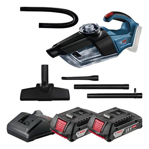 Kit Aspirador De Pó Bosch Gas 18v 1 Carregador Baterias2a Azul