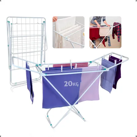 Varal De Chão Reforçado Com Abas Dobrável Retrátil Slim Mor Cor Branco Branco