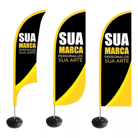 Wind Banner Personalizado Kit Completo Do Seu Jeito 2,8m