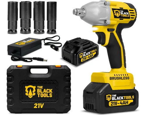 Chave De Impacto A Bateria 21v Bivolt 1/2 Pol Brushless Amarelo 110v/220v 60hz