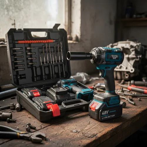 Chave De Impacto Parafusadeira 2 Baterias 48v Profissional Azul-petróleo Bi Volts 60hz