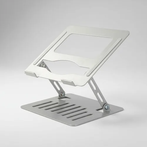 Suporte De Metal Ajustável Notebook Note Robusto Articulável Cinza