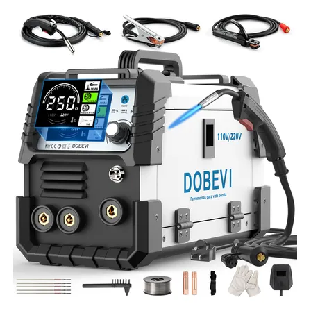 Máquina Solda Sem Gás Bivolt Mma+mig+tig 3 Em 1 C/lcd Dobevi
