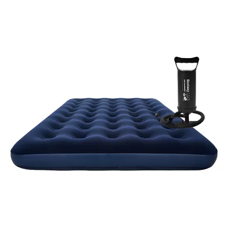 Colchão Inflável Bestway Casal Camping + Bomba Manual 22cm Azul