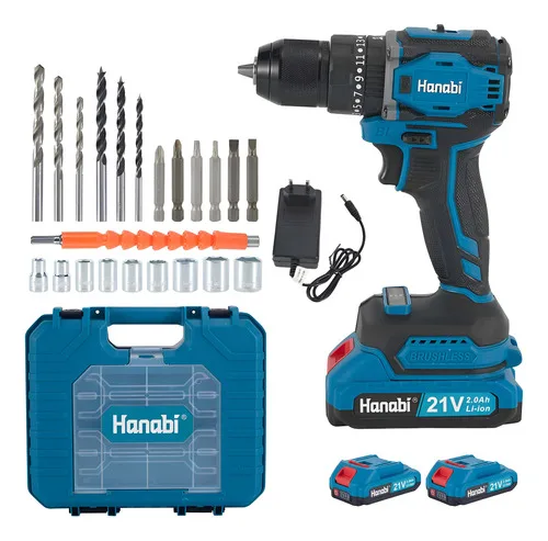 Parafusadeira Furadeira Impacto Brushless 21v Sem Fio Hanabi Azul-petróleo 127/220v 60hz