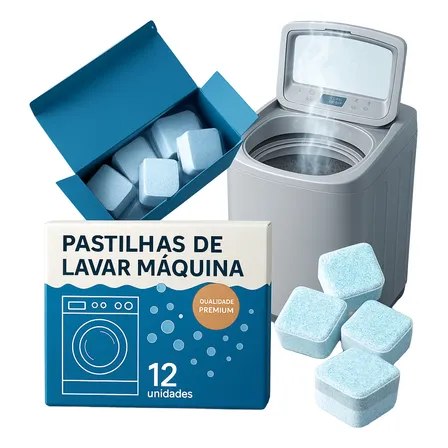 Limpa Maquina De Lavar Roupas Pastilha Limpeza 12 Unidades
