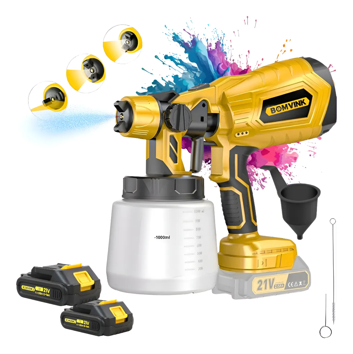 Compressor Pulverizador De Tintas 21v Sem Fio Portatil Amarelo 127/220v