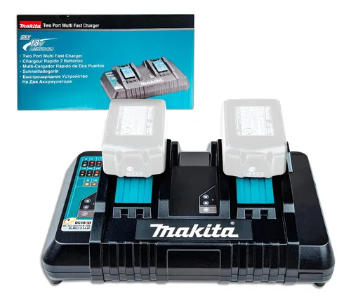 Carregador De Baterias Duplo Dc18rd Makita P/ 18v E 14,4v 220v