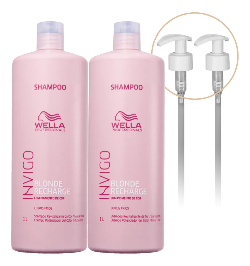 Kit Wella Professionals Invigo Blonde Recharge Shampoo 1l