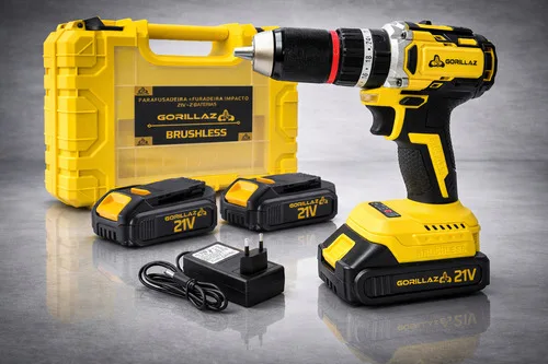 Parafusadeira Furadeira Impacto 1/2 Brushless 21v 2 Baterias Amarelo 127/220v
