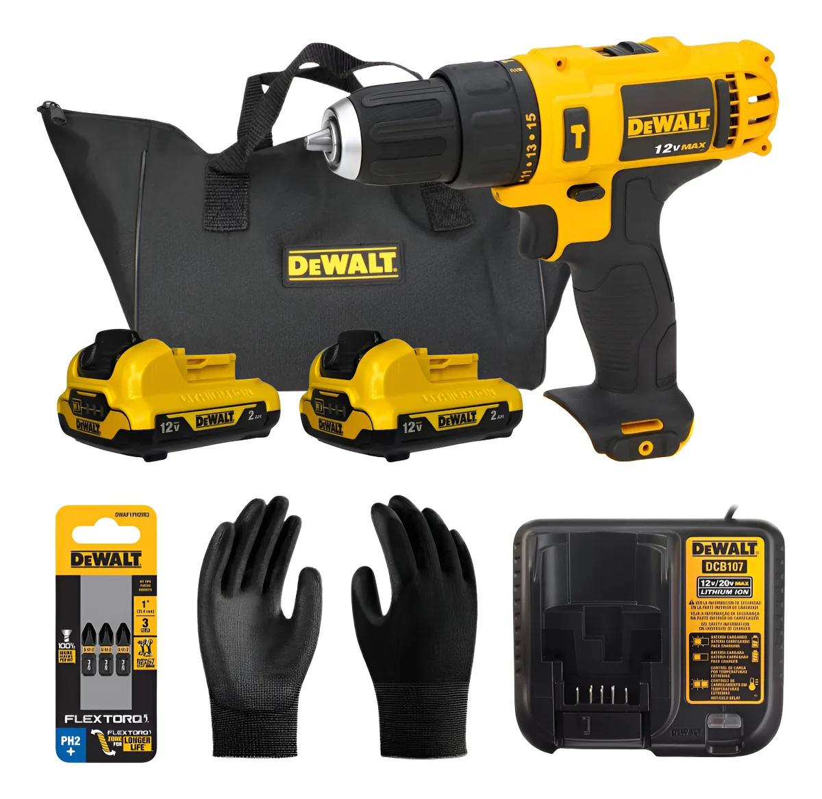 Furadeira Parafusadeira 12v Dcd716d2 - Dewalt Amarelo 220v