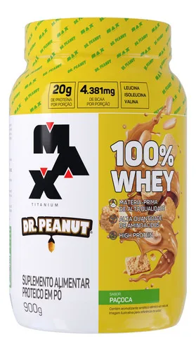 Whey 100% Dr Peanut - Max Titanium - Paçoca Paçoca