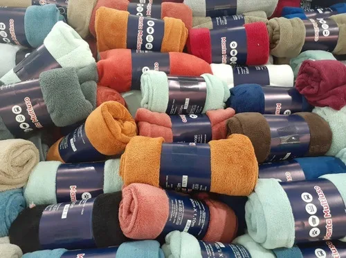 Kit 5 Manta Casal Cobertor Quentinho Varias Cores Sortidas Liso Sortido