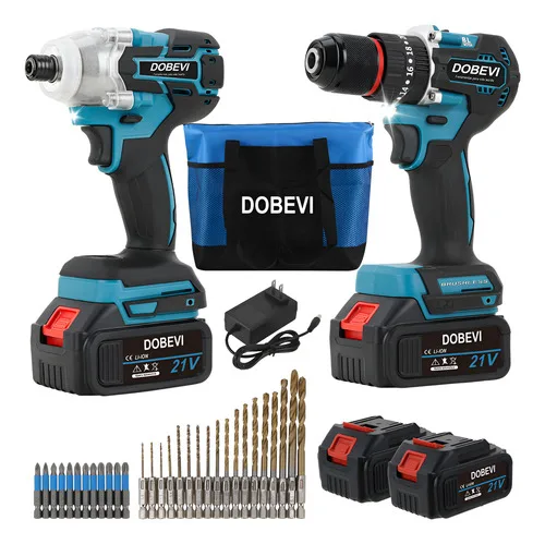 Kit Furadeira Parafusadeira + Chave De Impacto Dobevi,35pcs