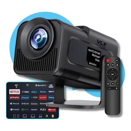 Projetor Vlx Hy320 Mini 4k Wi-fi Preto Bluetooth Android Preto 127/220v