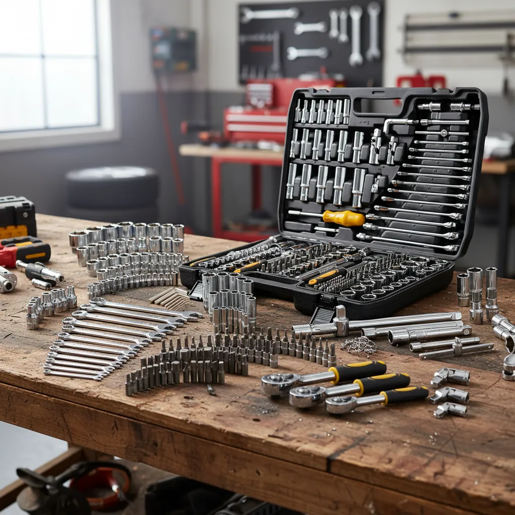 Kit 216 Peças Soquete Profissional Aço Crv 1/4  3/8  1/2