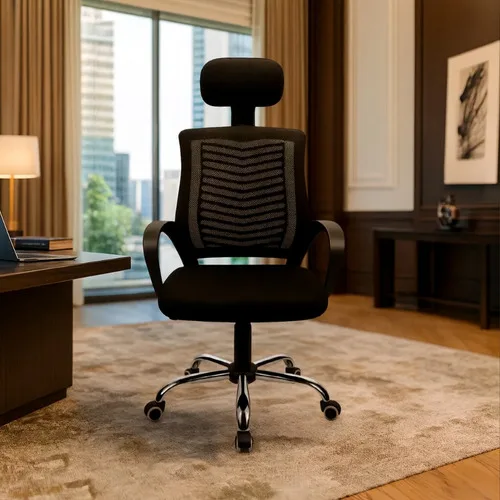 Cadeira De Escritório Ergonômica Diretor Mesh Com Encosto