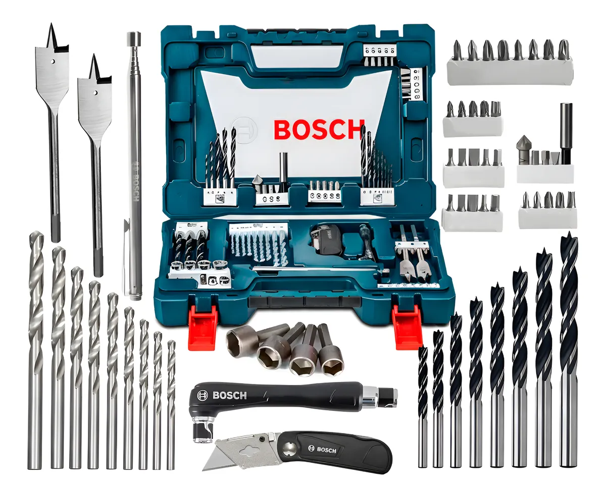 Kit Jogo Bits Brocas Ferro Concreto Madeira Com Maleta Bosch