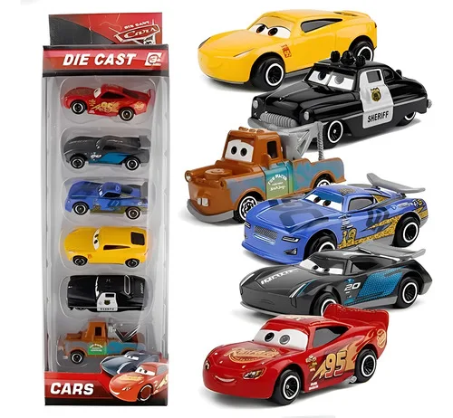 Kit 6 Carrinhos Metal Carros 3 O Filme - Relâmpago Mcqueen Kit 6 Carrinhos