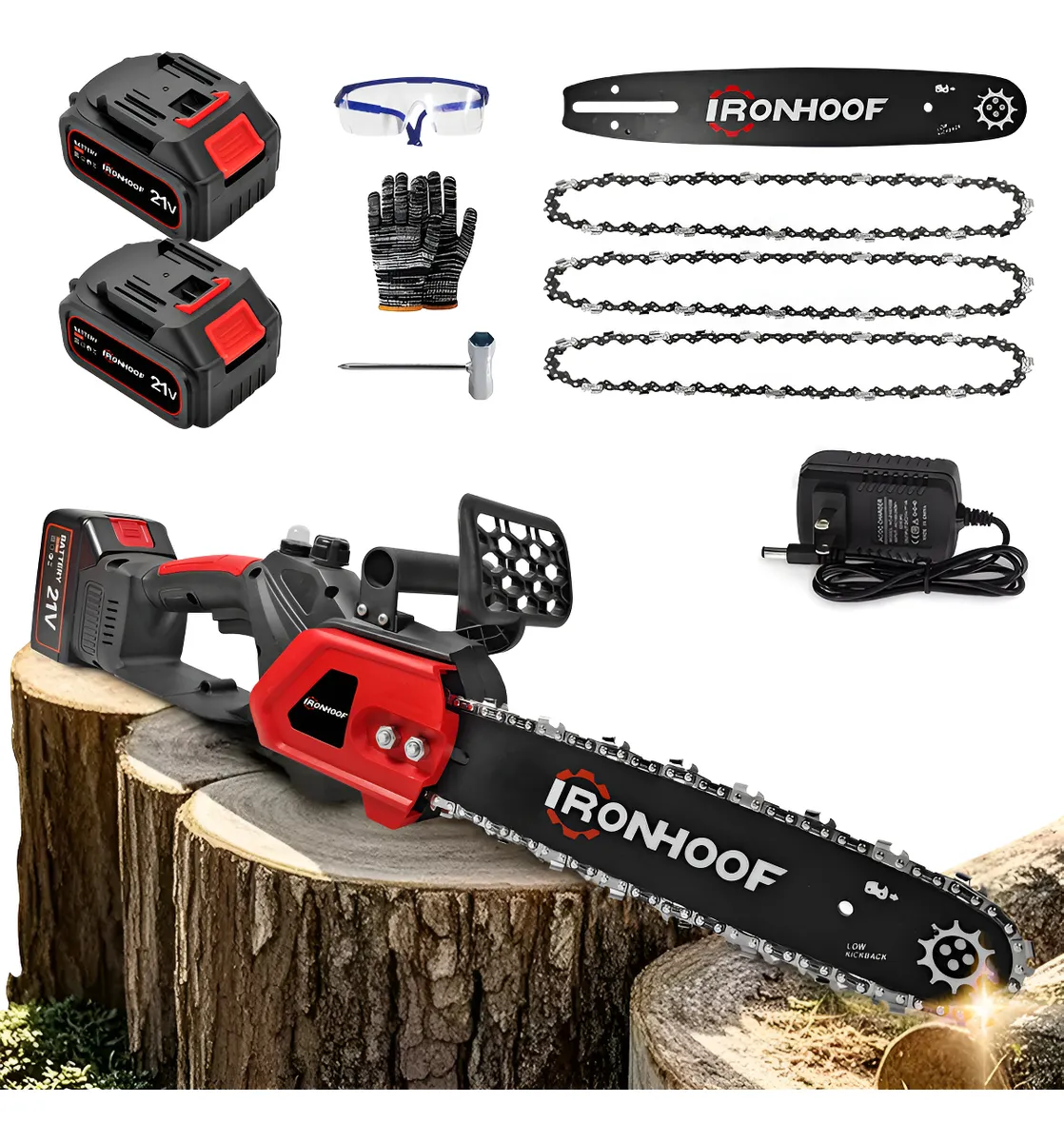 12 Polegadas Motoserra Eletrica Portatil Brushless Bivolt Vermelho 110/127/220v