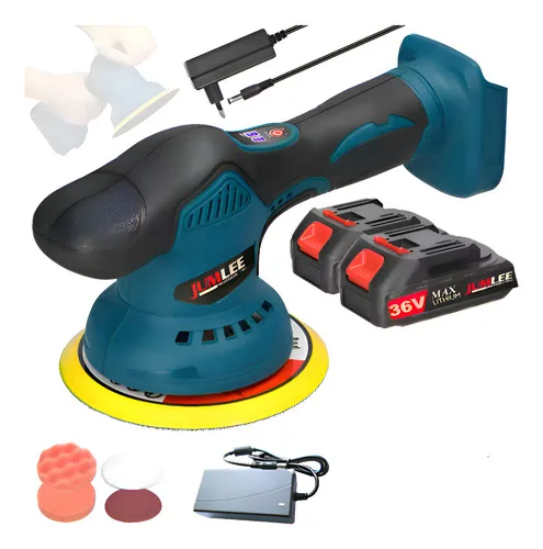 Lixadeira Politriz 36v Com 2 Baterias Polir Carro Automotiva Azul-celeste 110/220v
