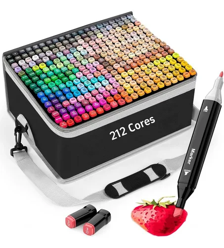 Kit Canetas Marcador 212 Core Profissional Desenhado À Mão