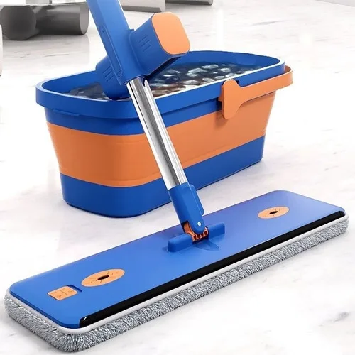 Balde Para Limpeza E Conjunto De Limpeza Com Mop 7pcs Azul-marinho