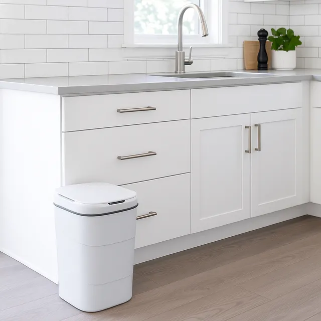 Lixeira Antiodor Com Sensor Inteligente Abre Fácil Cesto 17l Branco