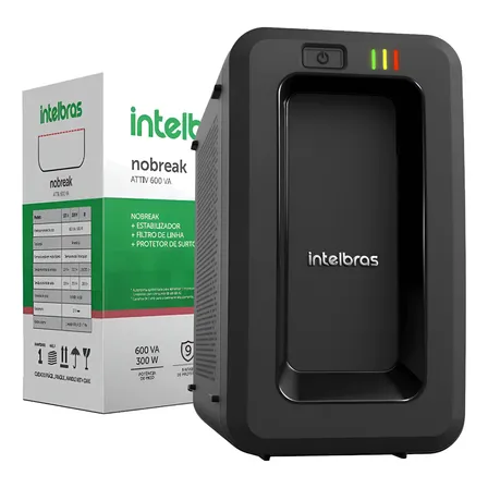 Nobreak Intelbras Attiv 600va 300w Bivolt Garantia 2 Anos Preto