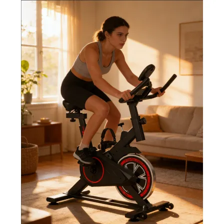 Bicicleta Ergométrica Spinning Indoor Mecanica  Preto Preto/vermelho