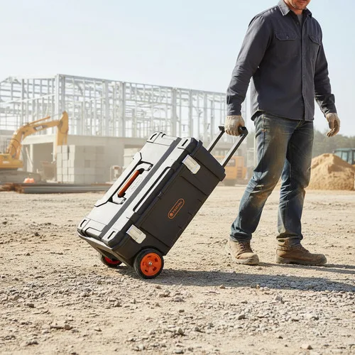 Caixa Ferramenta Profissional Roda Grande Reforçada Tactix Preto